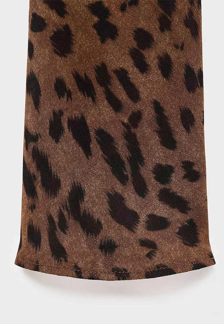 Long-Sleeved Leopard-Print Dress