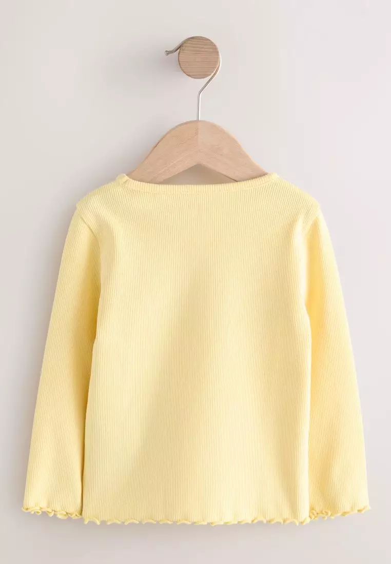 Long sleeve Embroidered Ribbed Top