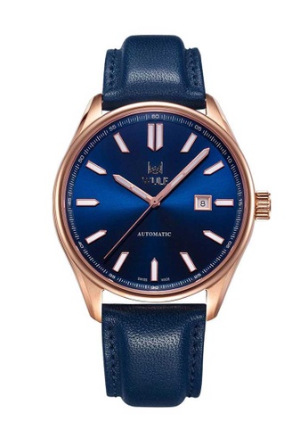 WULF 藍色 Wulf Alpha Rose Gold and Blue Leather Watch E8FF0ACF1C9E57GS_1
