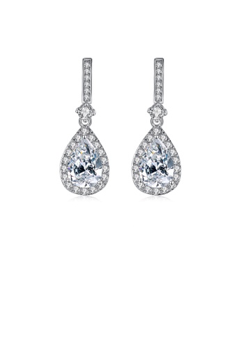 Glamorousky white Fashion and Elegant Geometric Water Drop-shaped Cubic Zirconia Earrings 06D74AC88EB1CAGS_1