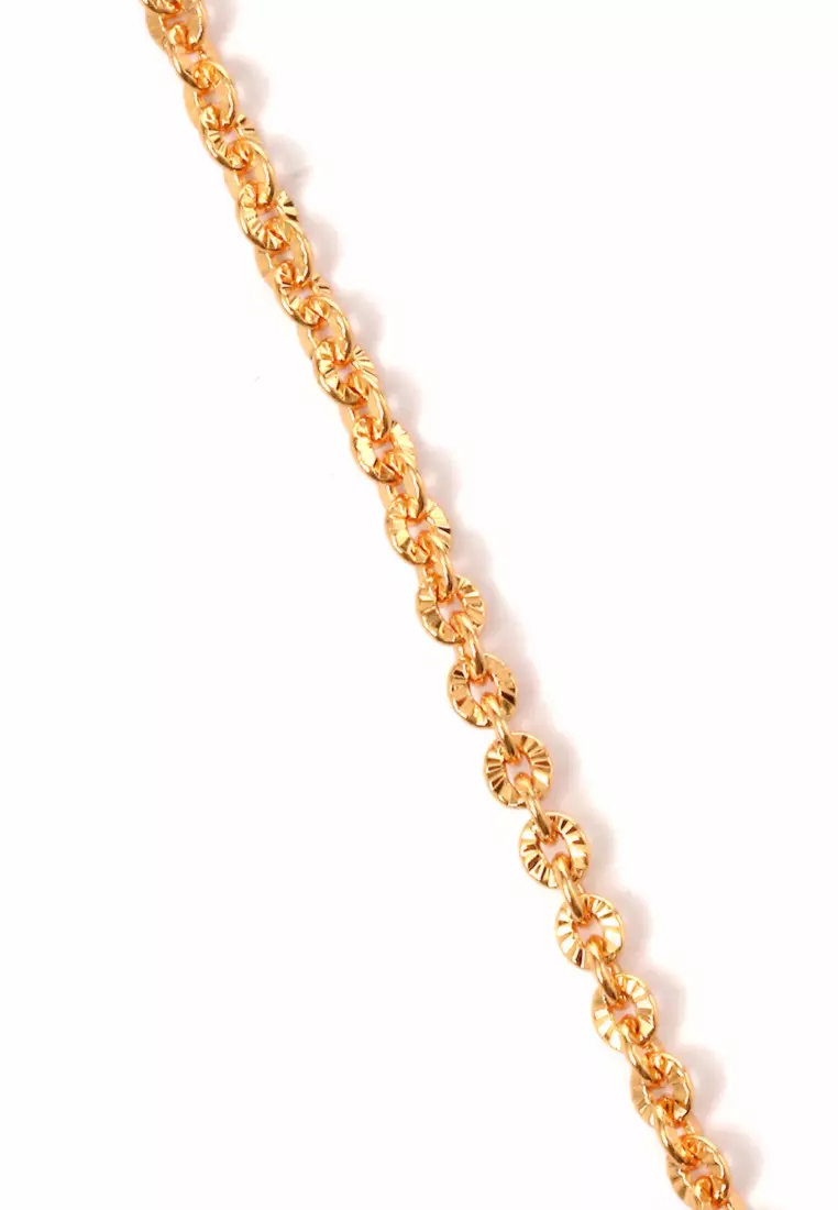 Kalung Aksesoris Wanita Bermotif Crystal Stone Design Casual Elegant Look - 122 Golden