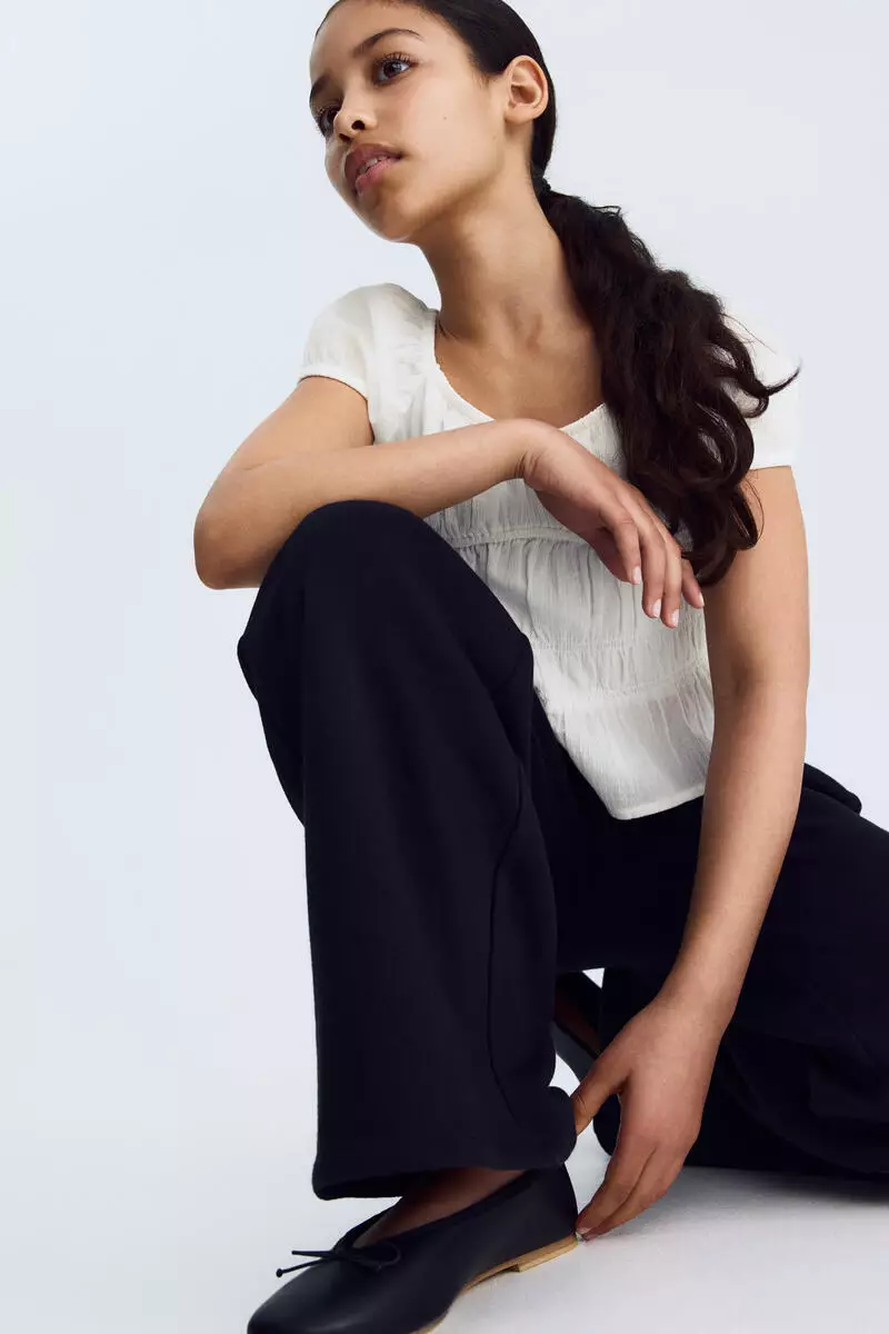 Crinkled cotton top