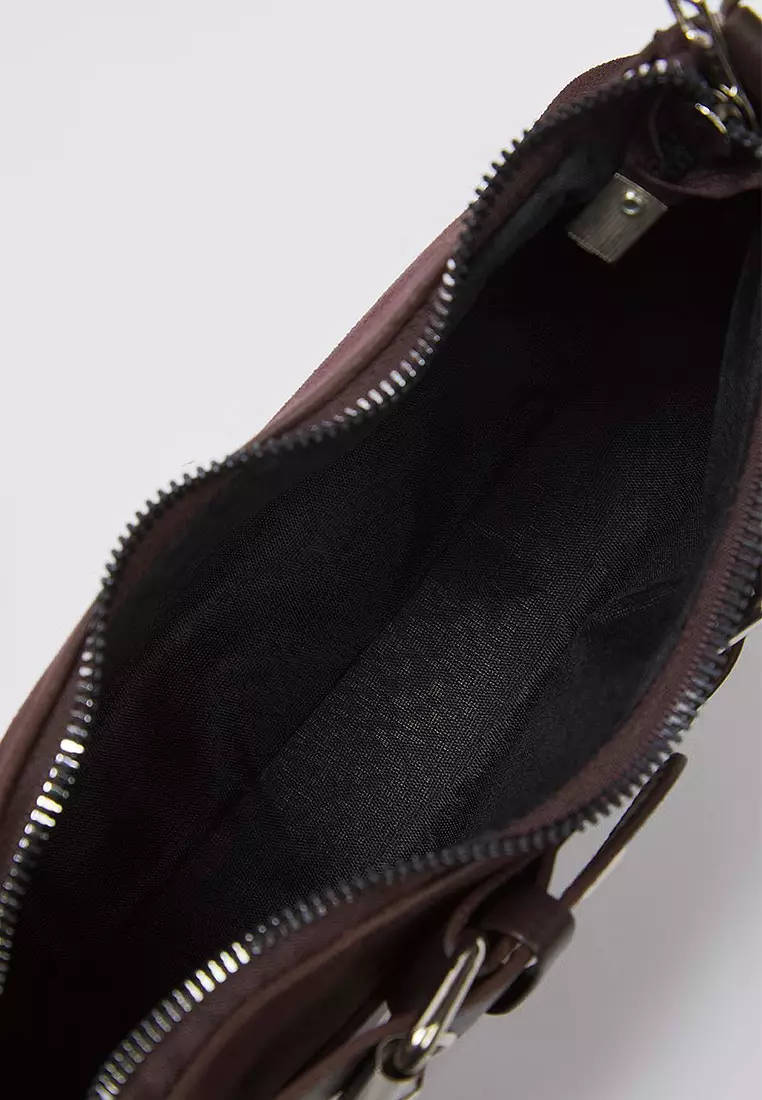 Eyelet Belt Buckle Baguette Bag