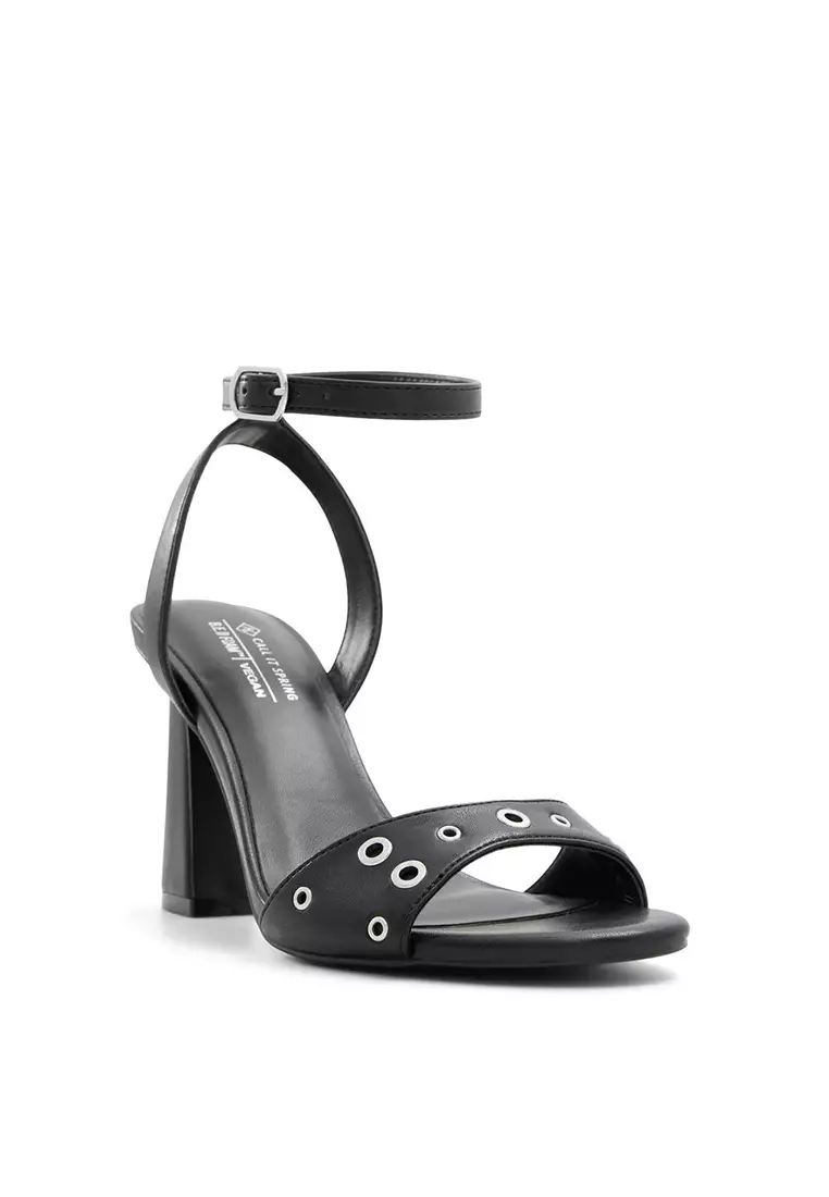 Denverr Ankle Strap Eyelet Heels