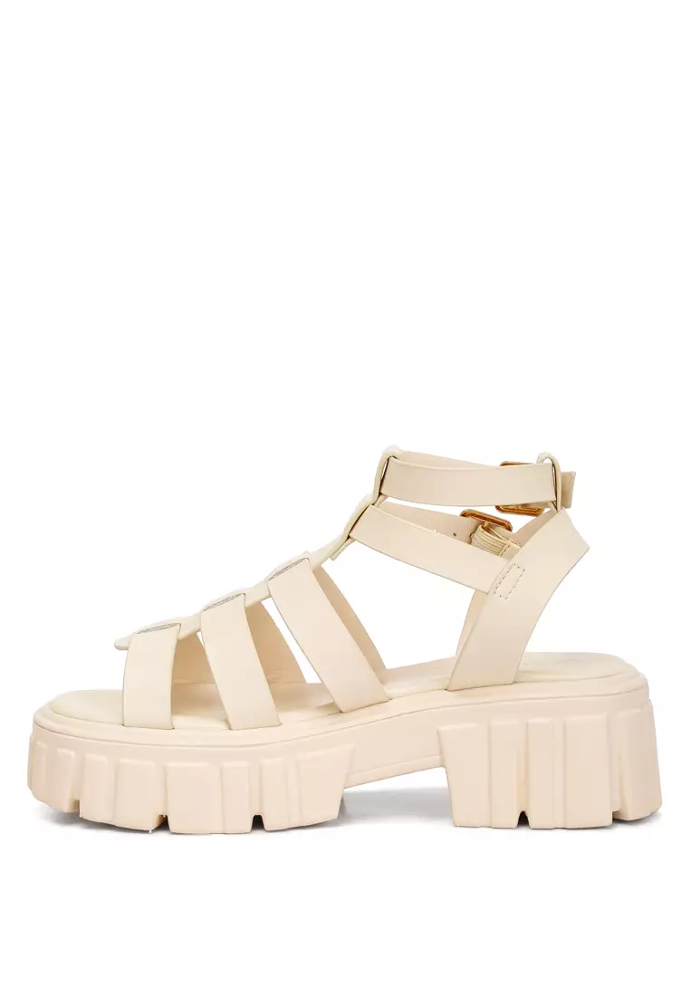 Gladiator Kulit Imitasi Daur Ulang Krem