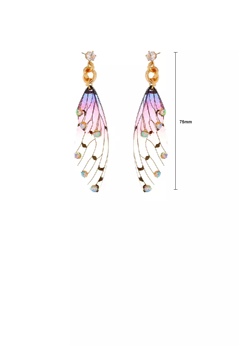 Buy Glamorousky Fashion Elegant Plated Gold Resin Gradient Purple