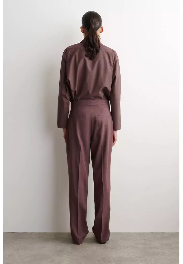 TAILORED WOOL STRAIGHT-LEG TROUSERS