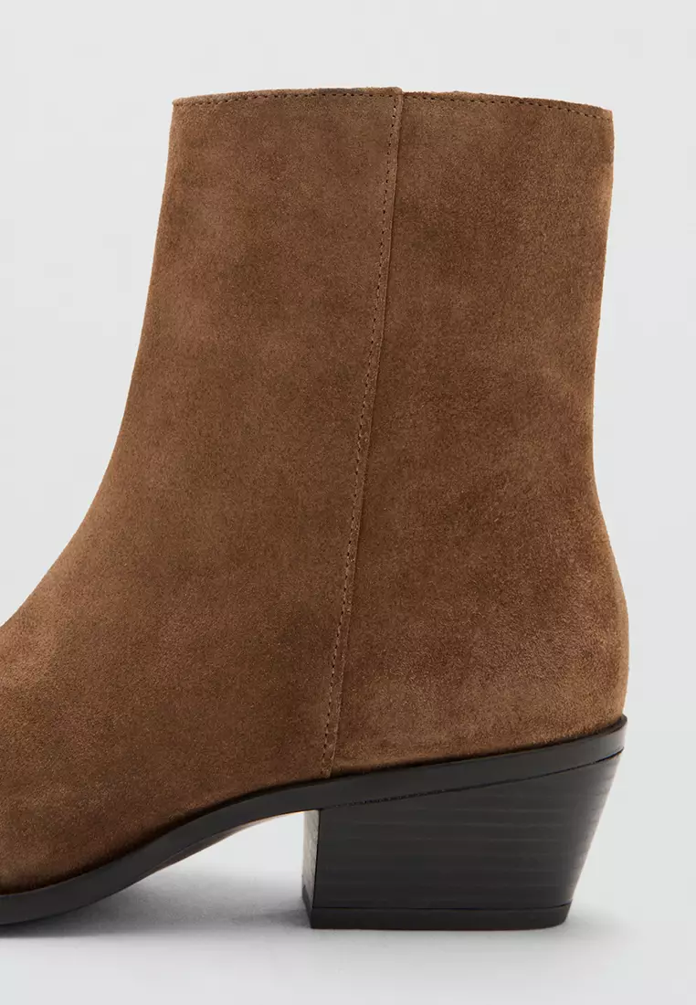 Heel Suede Ankle Boots