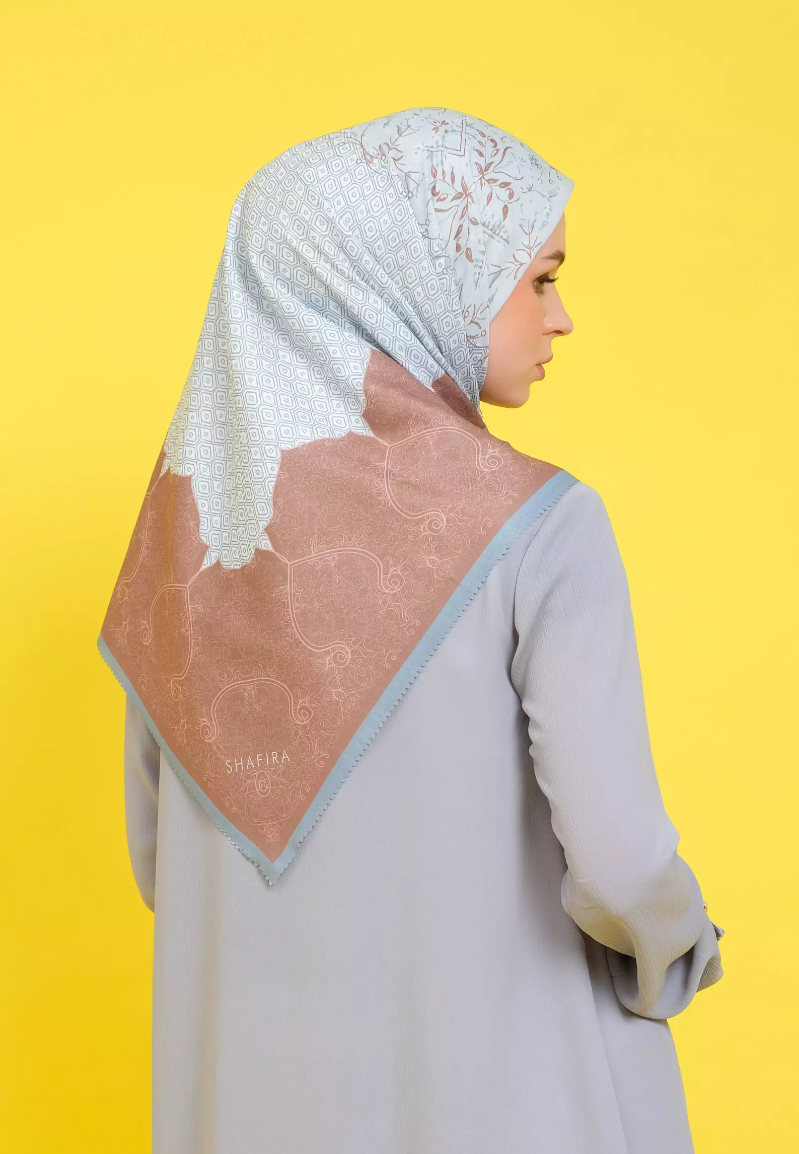 Rachida Printed Scarf | Hijab Segi Empat Motif