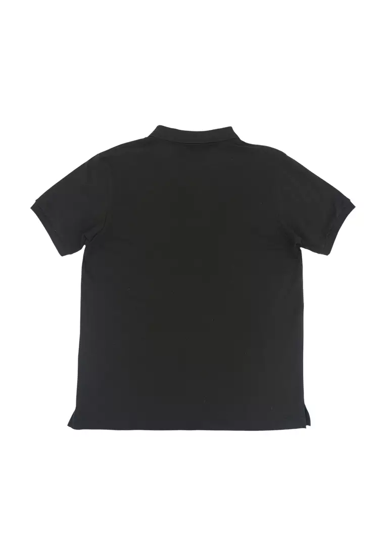 Men's Plain Poloshirt Special Fabric - Black