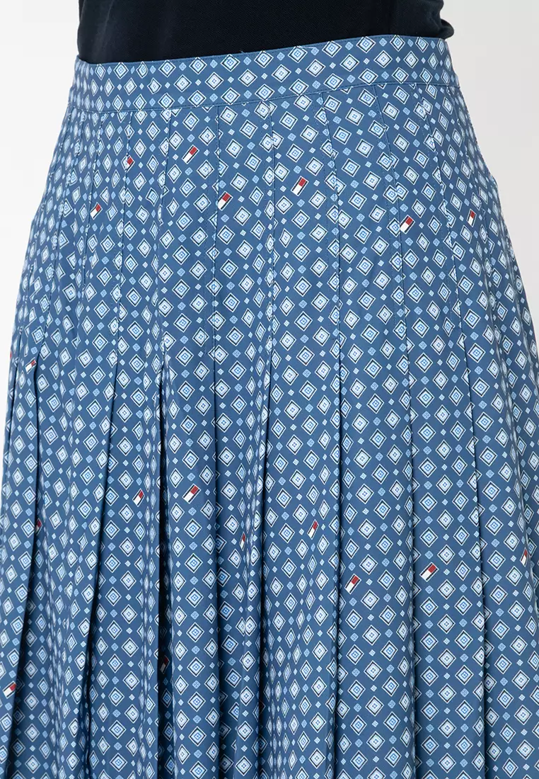 Foulard Pleated Midi Skirt - Tommy Jeans