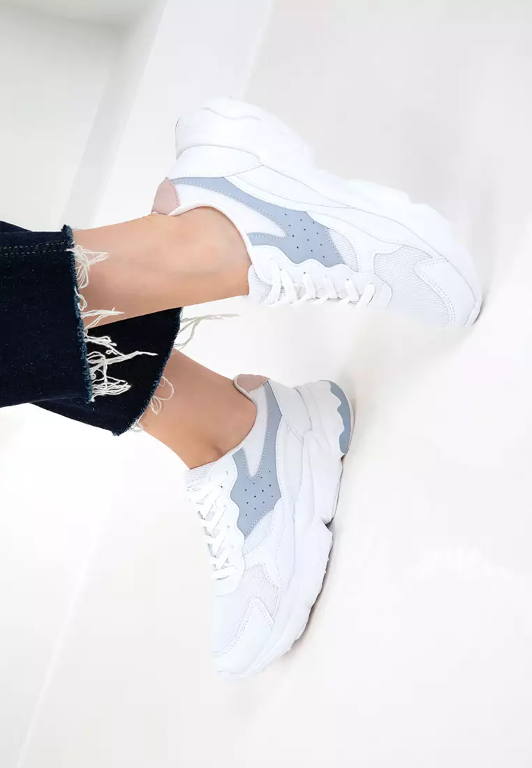 White-Powder-Blue Women's Sneaker 20592