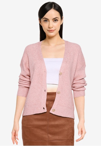 ONLY pink Katia Long Sleeves Short Knit Cardigan 89C46AA9815C54GS_1