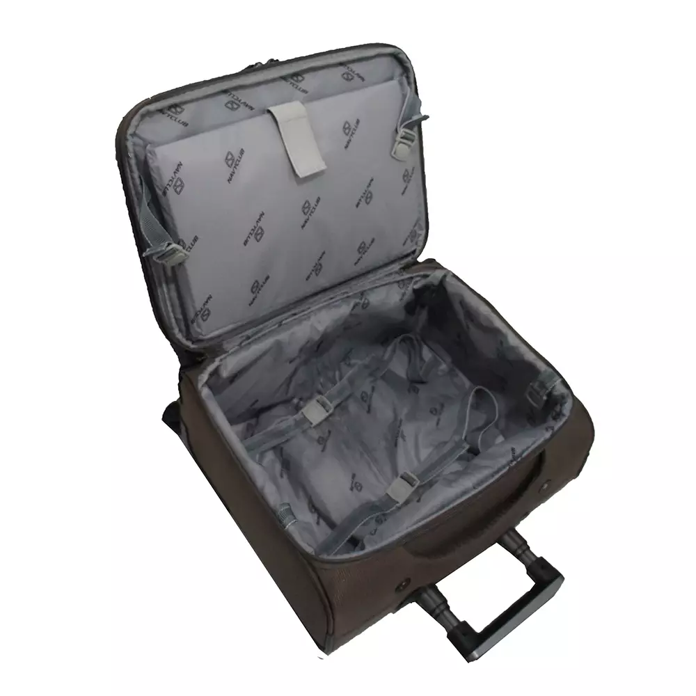Navy Club Aldous Koper Kabin SoftCase - 4 Roda Putar TSA Lock With Laptop Case - Size 16 Inch