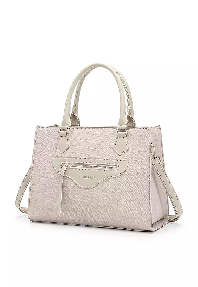 Women's Top Handle Bag / Sling Bag / Crossbody Bag - Beige