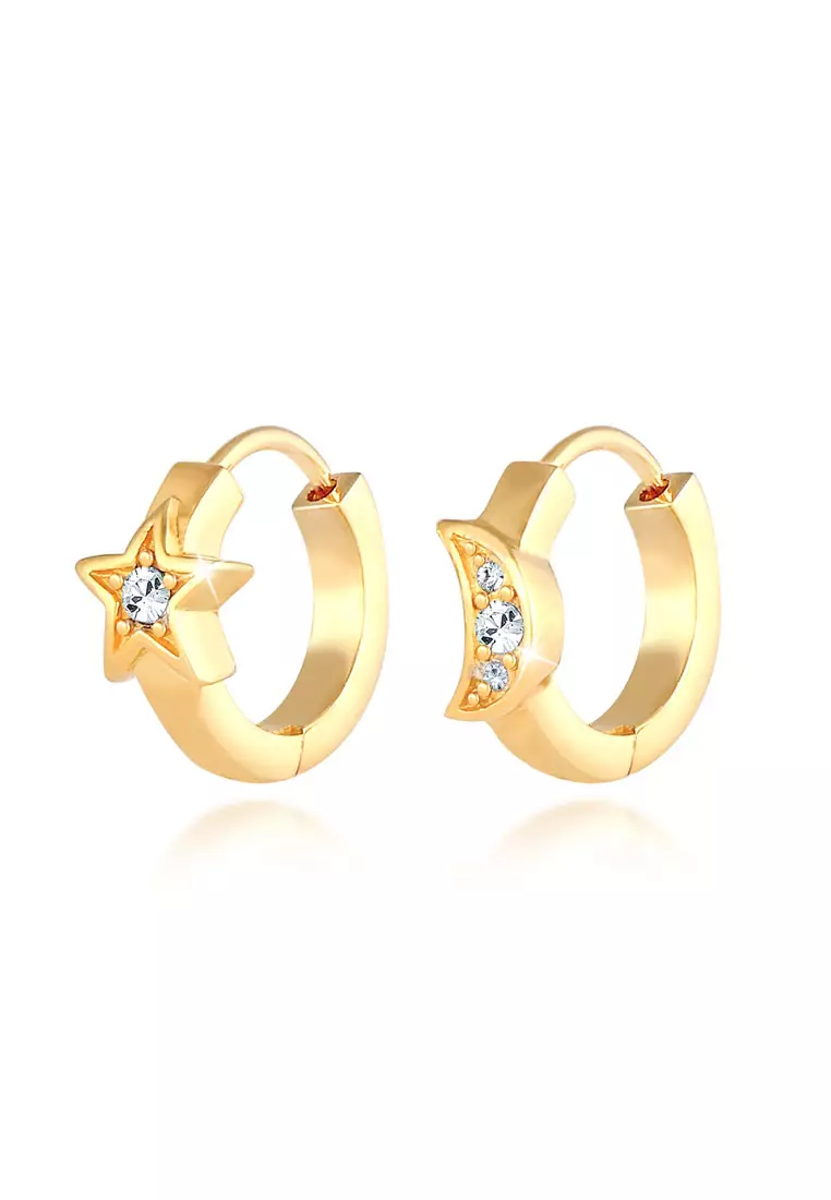 Earrings Stars Moon Crystals