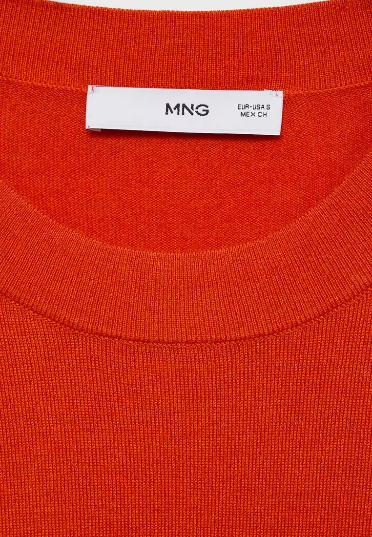 Short-Sleeved Fine-Knit Sweater