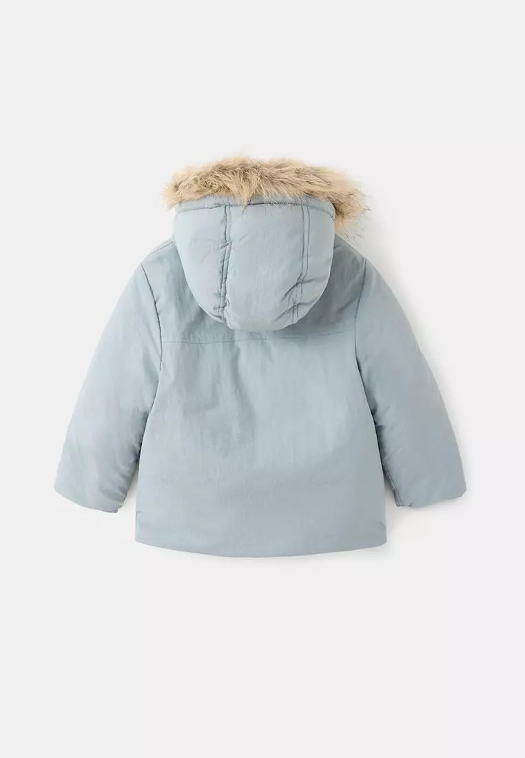 Anorak with Shearling-Effect Hood