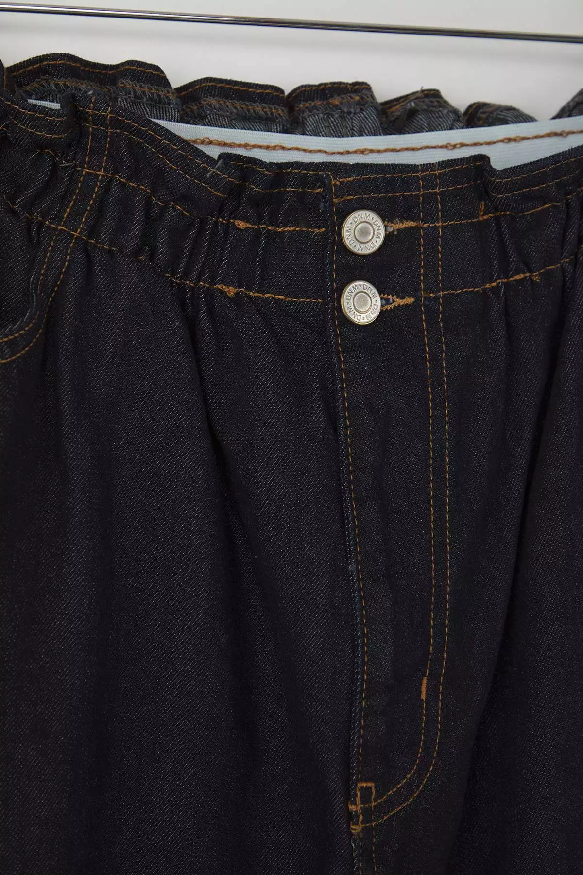 Dark Blue High Waist Elastic Waist Plus Size Mom Jeans