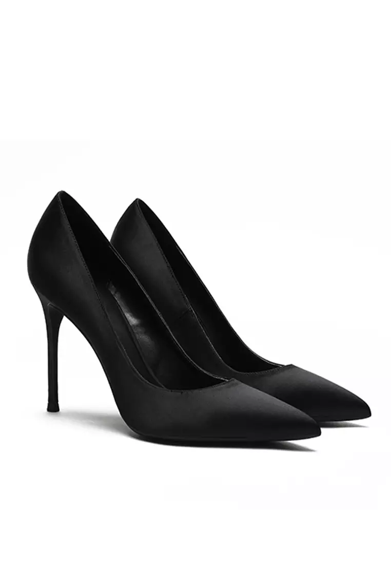 10CM Silk Fabrics Pointed High Heel Shoes HZL213