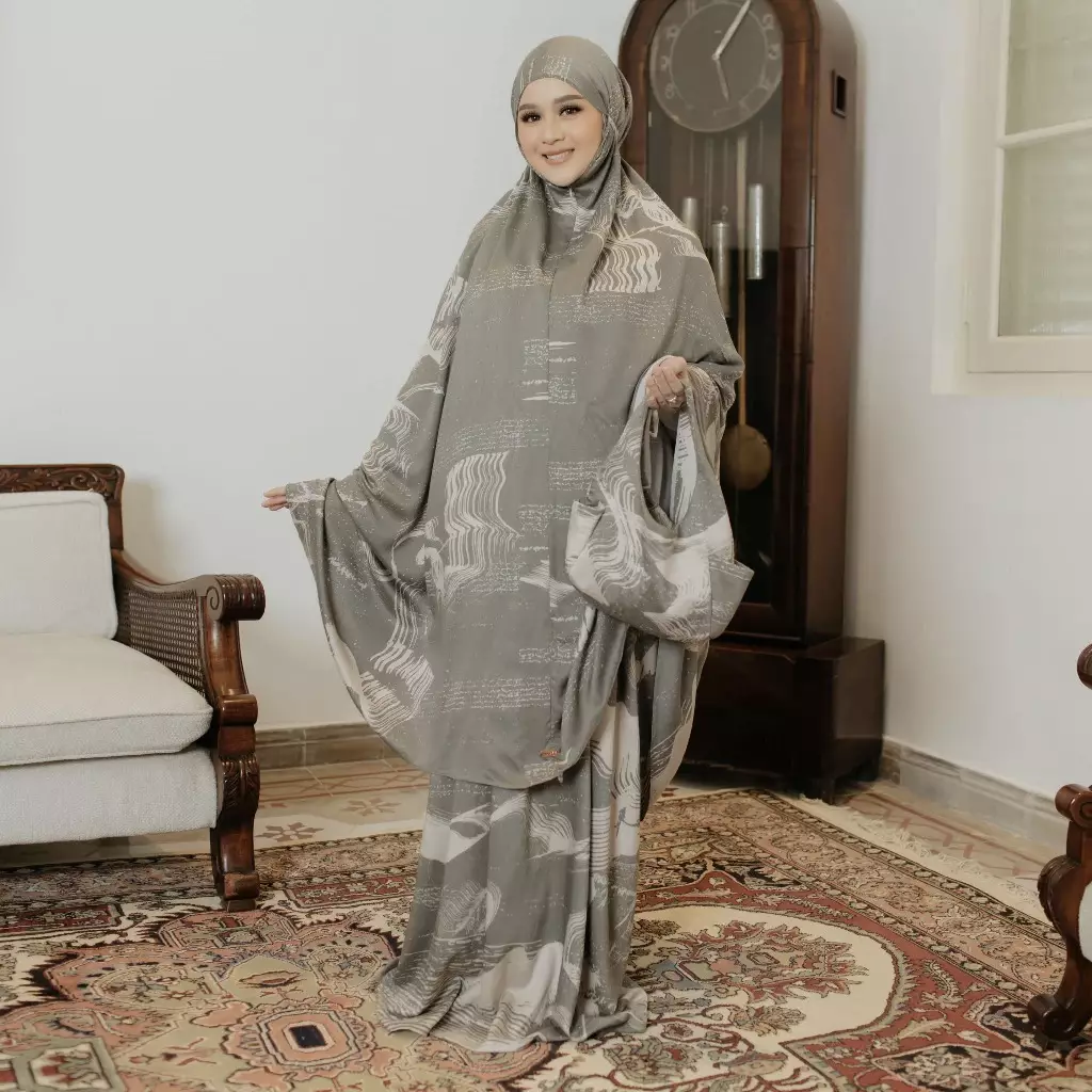 Syifa Prayer Set Lozy X Cut Syifa Grey Green
