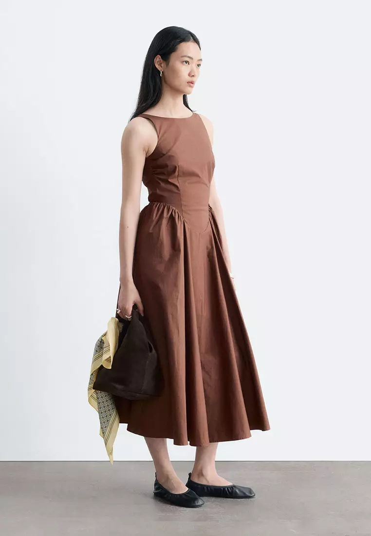 Tie-Back Midi Dress