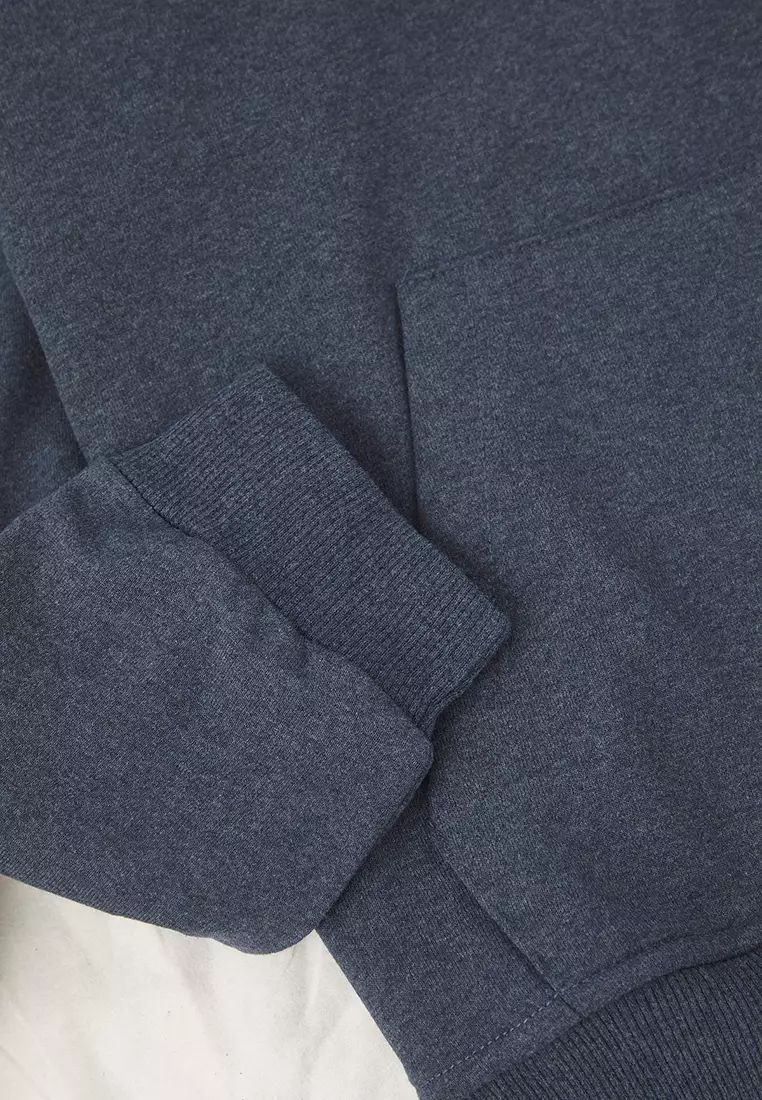 Indigo Oversize/Wide Cut Hooded Fleece/Warm Sweatshirt