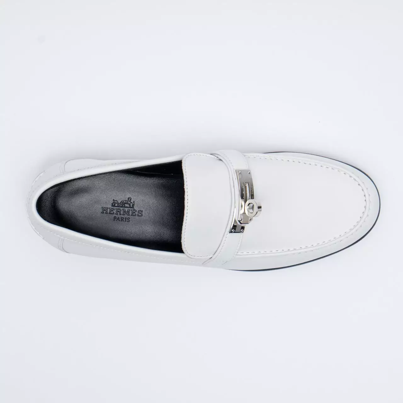 Destin Calfskin Leather Loafers White/Black Phw