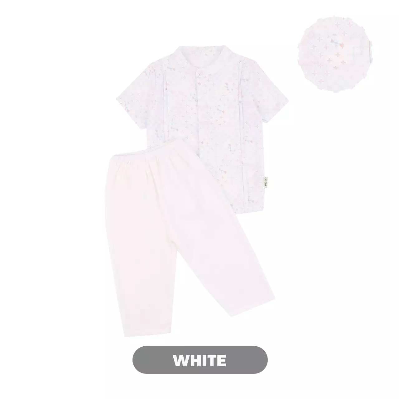 Mooi Raed Koko Set Setelan Koko Anak Raya Collection Zeina Series - White