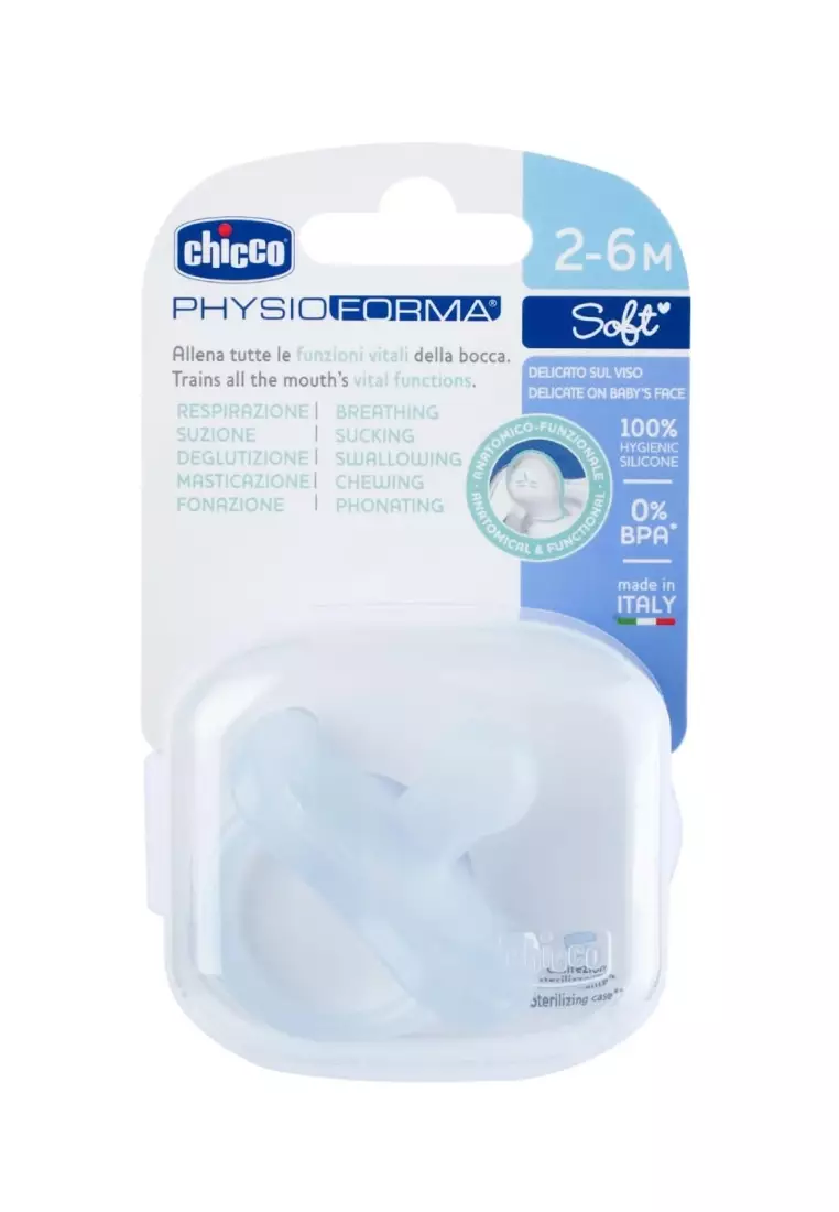 Chicco Physio Soft Soother Silicone - 0-6m, Blue