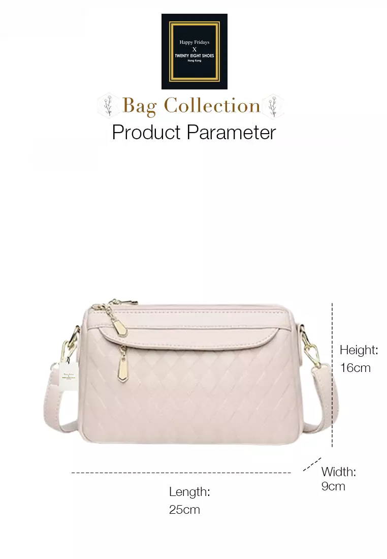 Rhombus Pattern Faux Leather Three Way Shoulder Bag JW HD-2796