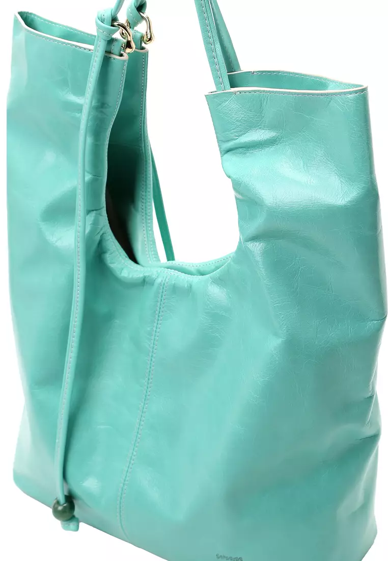 Ruche Cutout Rectangle Hobo Clutch Bag - Distressed Mint