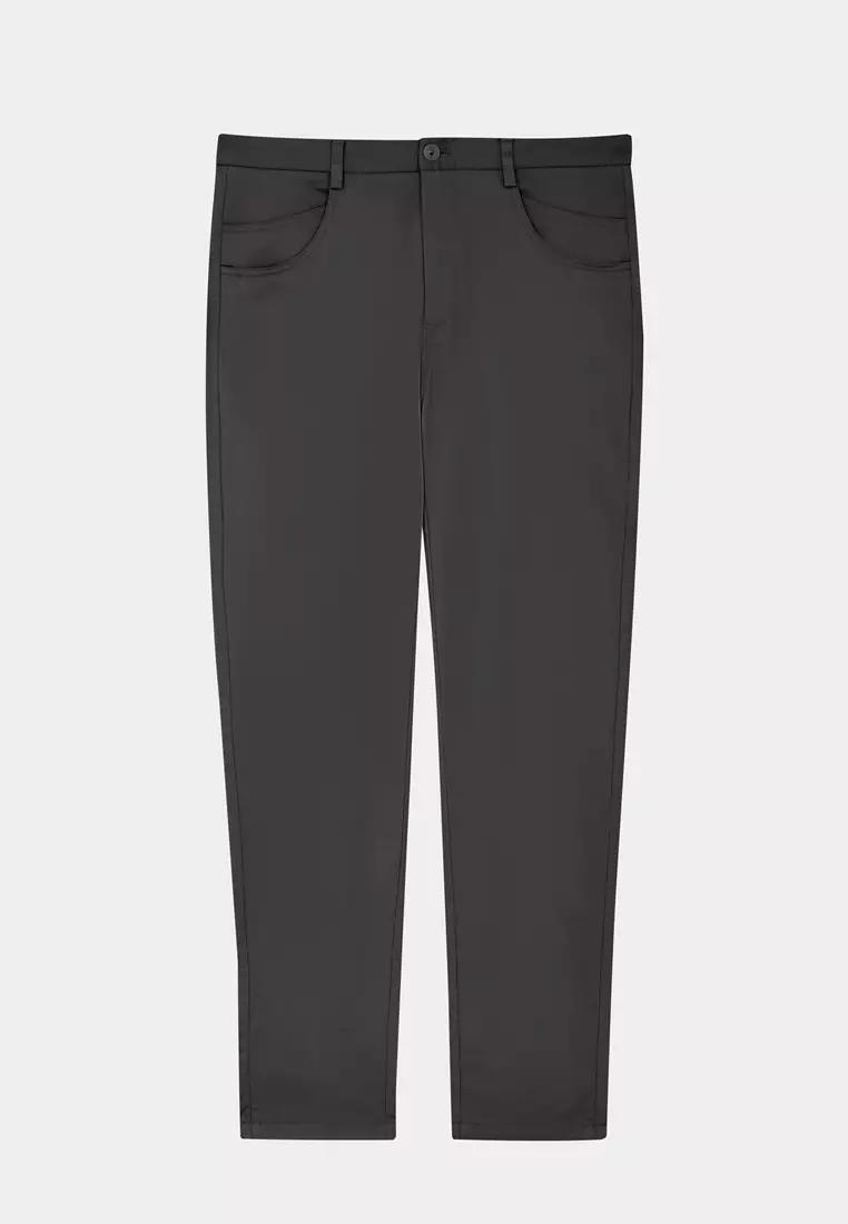 Dark Gray Slim Fit Stretch Chinos