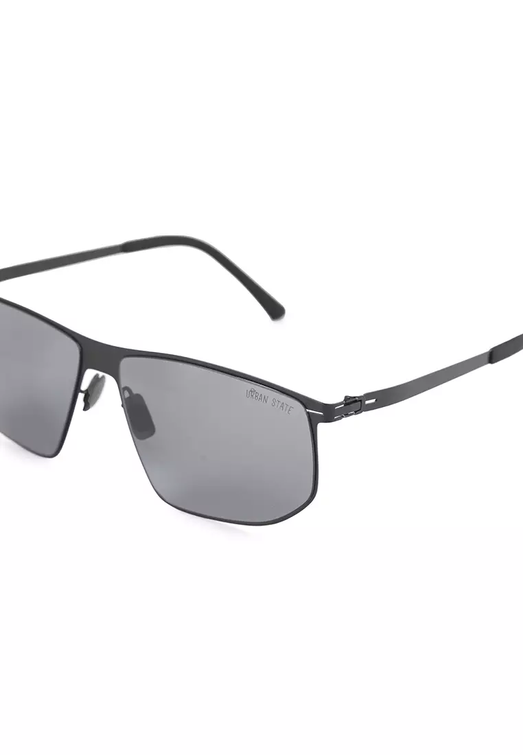 Polarized Stainless Frame IronShade Rectangular Sunglasses