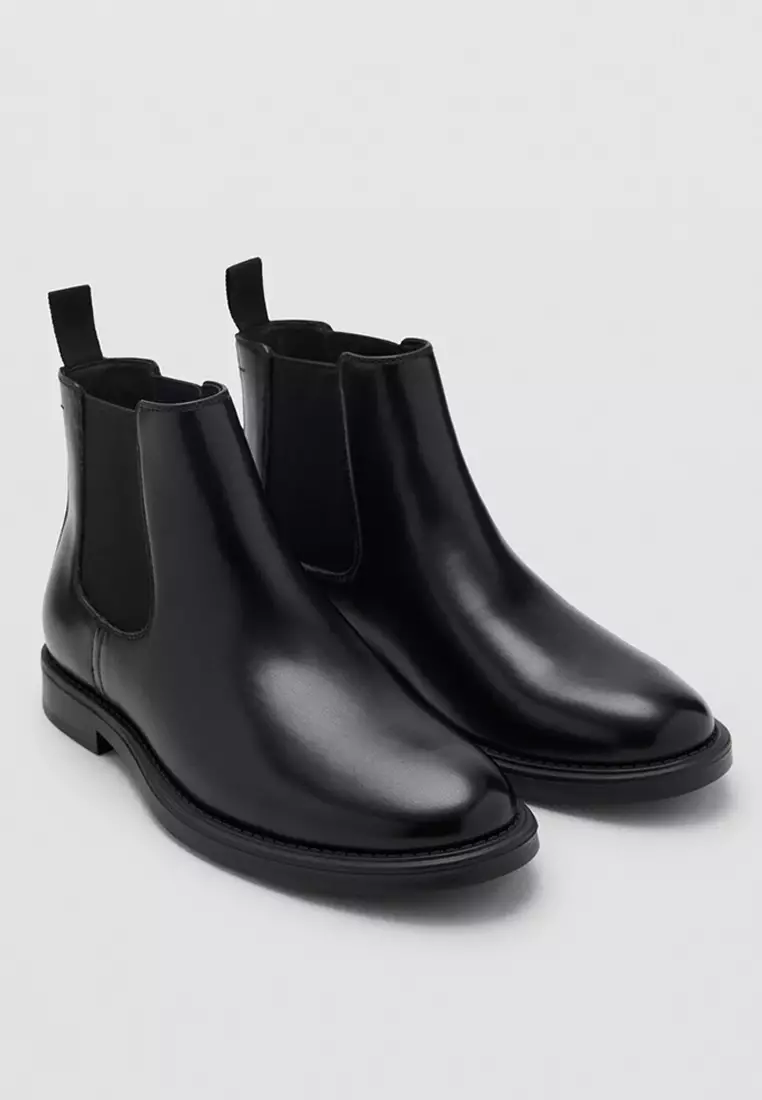 Leather-Effect Chelsea Ankle Boots