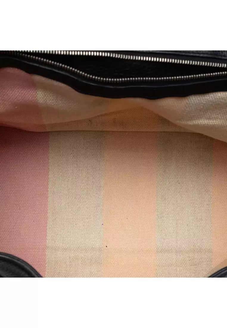 Pre-Loved Gucci Large Calfskin Bamboo Daily Satchel