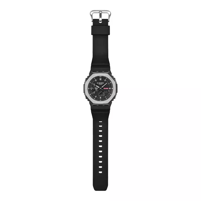 Jam Tangan Pria Casio G-Shock GM-2100BM-1AJF CasiOak Black Digital Analog Dial Black Resin Band (JDM)