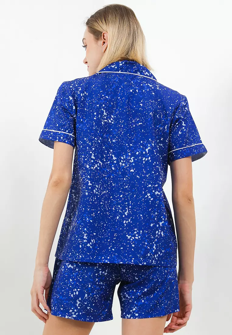 Pyjama Pijama Baju Tidur Satin Silk Short Sleeve Short Pants Sleepwear