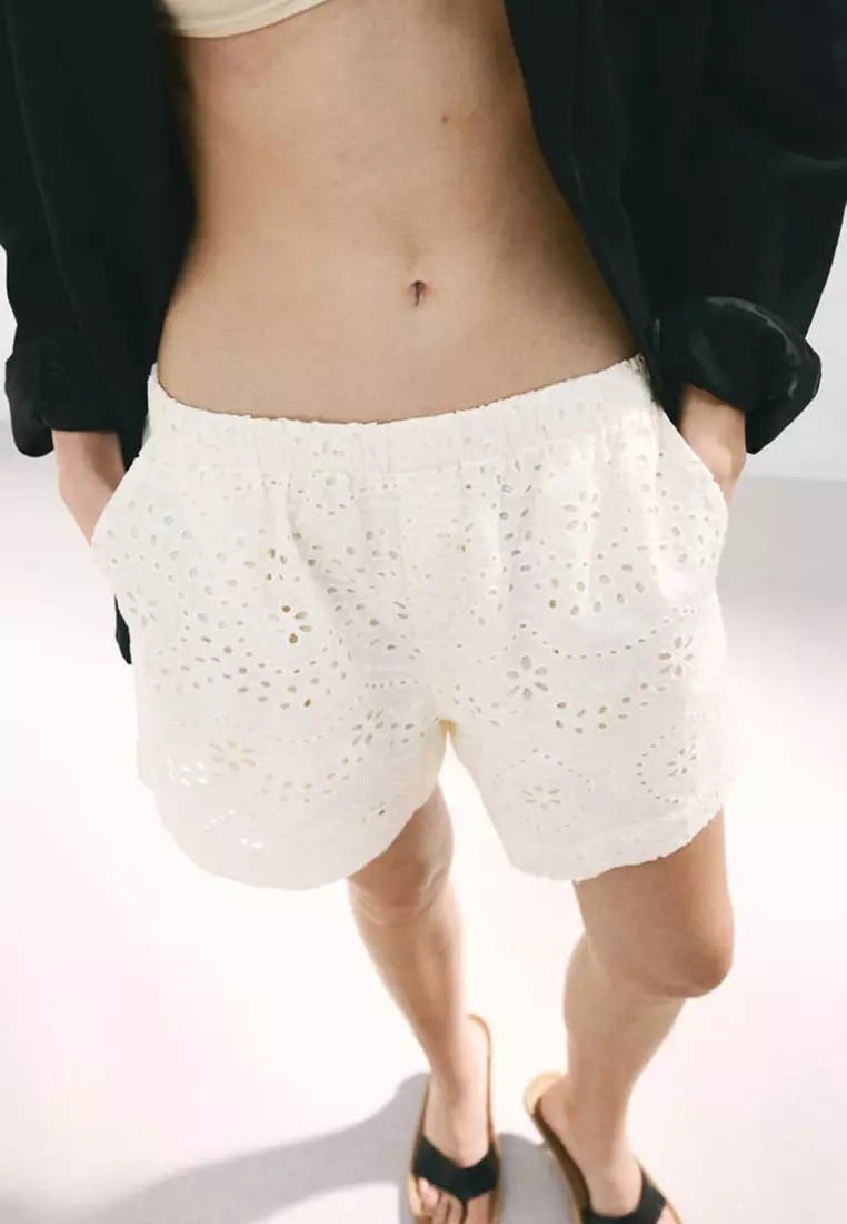 Broderie Anglaise Cotton Shorts