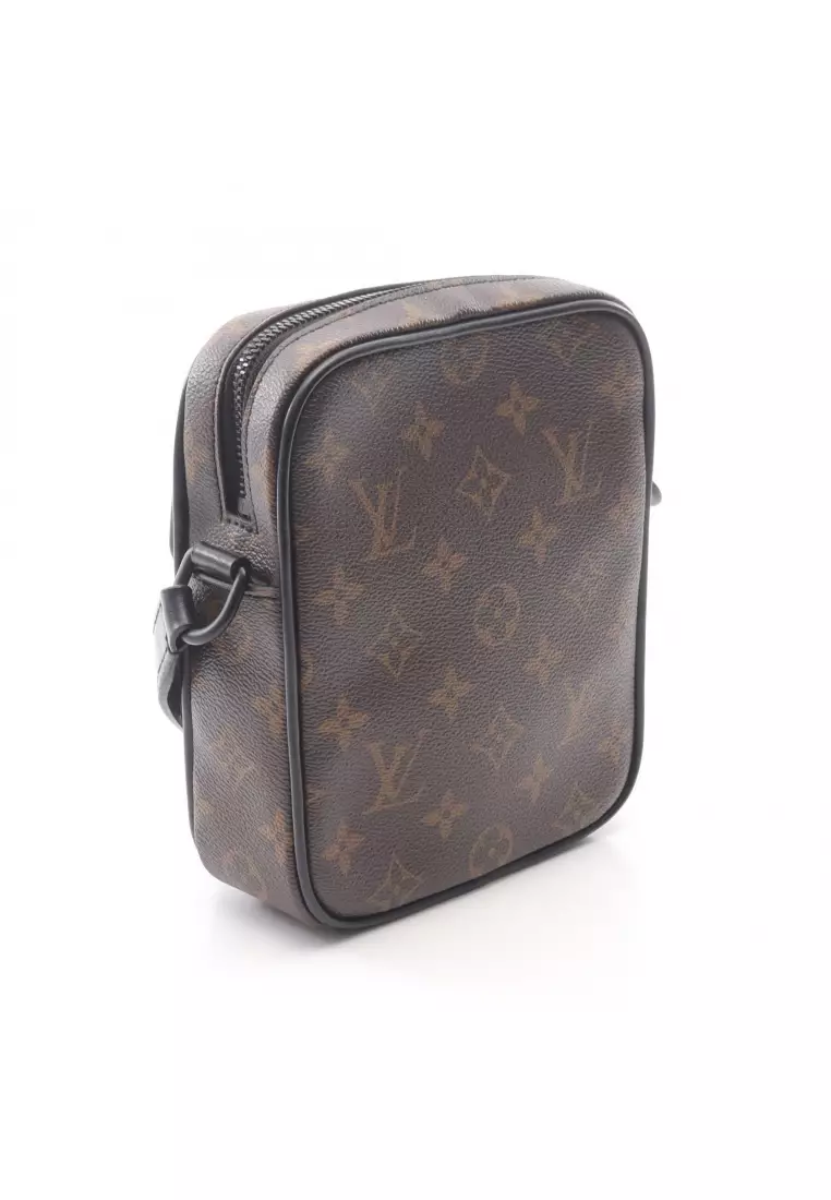 Pre-Loved Louis Vuitton Christopher Wearable wallet monogram macassar Shoulder bag PVC leather Brown black