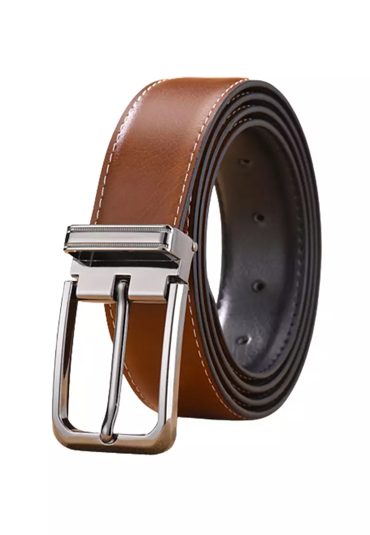 Buy Baellerry Reversible Genuine Leather Classic Pin Buckle Belts ...