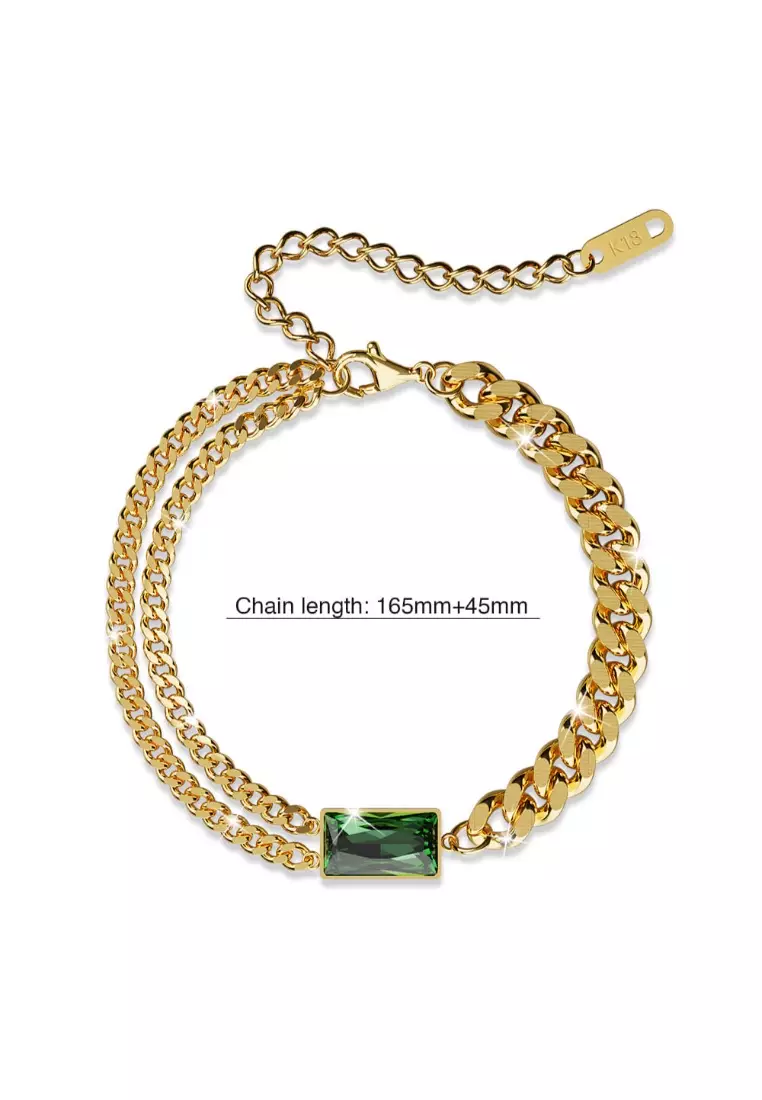 Emerald Zirconia Multiple Chain Bracelet