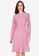 ZALORA WORK pink Brooch Detail Long Sleeve Dress AB346AA7607195GS_1