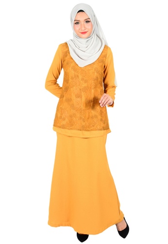 Baju Kurung Lace Kalina from MyTrend in yellow_1