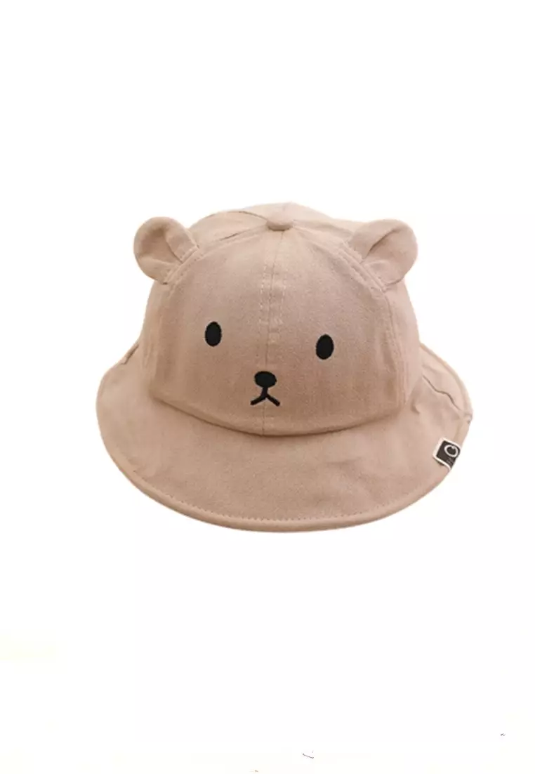 Javer Topi Anak Cute Spring Summer Hat Desain Bear Comfortable Material Polyester ORIGINAL - Brown