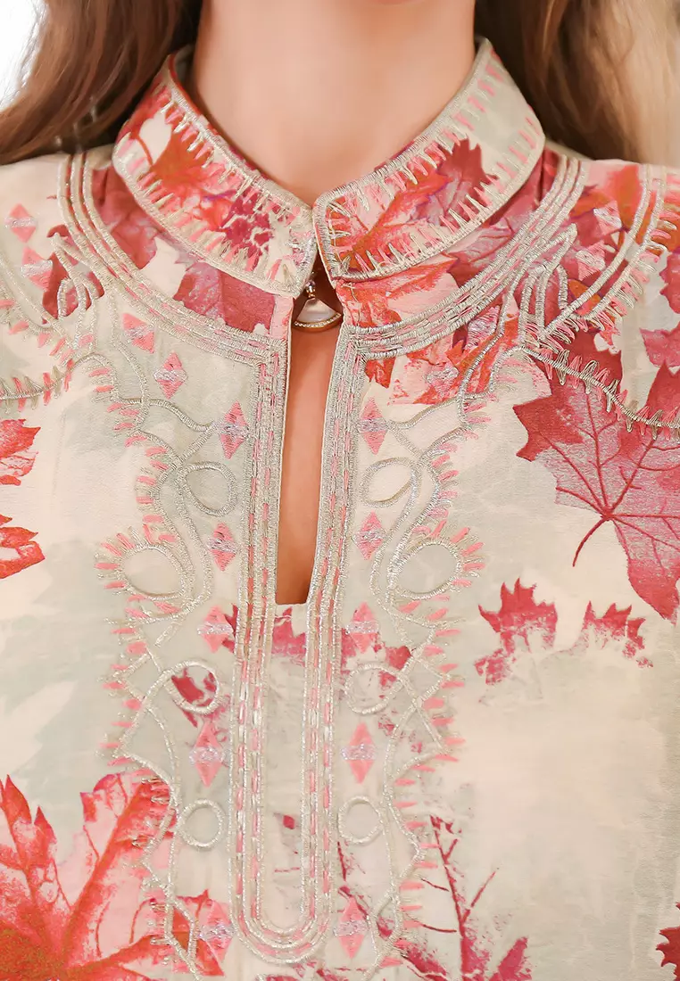 2024 Autumn Big Robe Long Sleeve Dress Printed Dress CA24090328RD