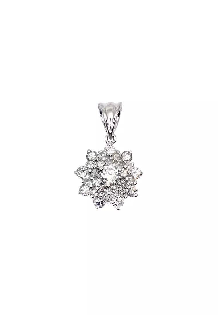 18K White Gold Pendant with Diamonds
