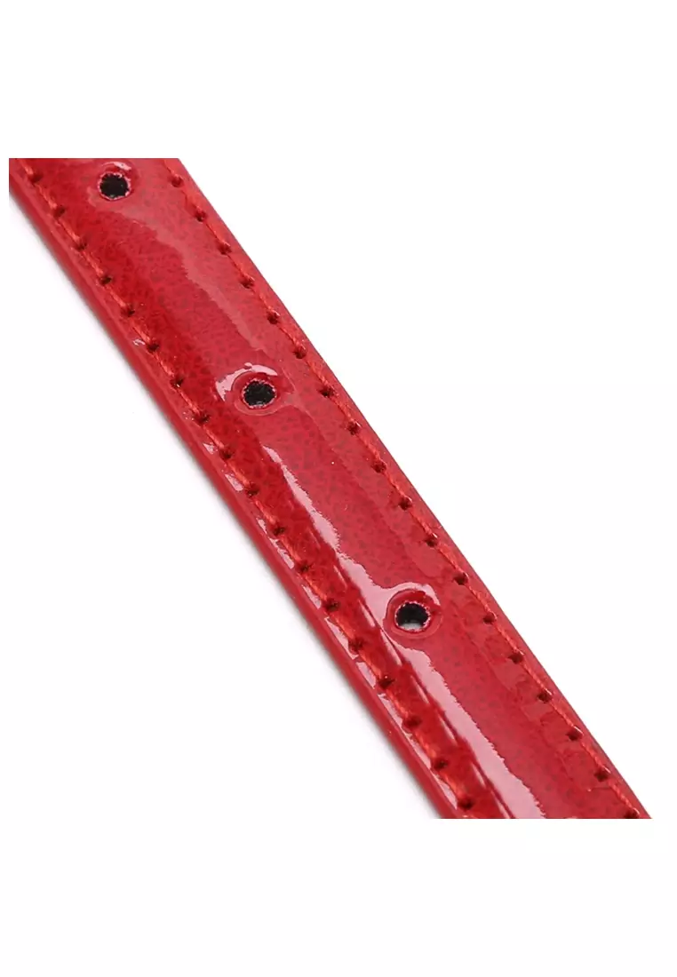 Fern Tali Ikat Pinggang Belt Wanita Material Leather Model Slim ORIGINAL - Red