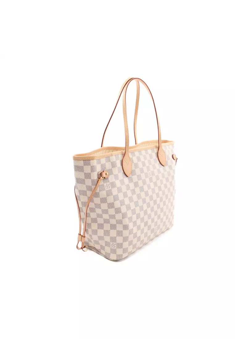 Buy Louis Vuitton Pre-loved LOUIS VUITTON Neverfull MM Damier Azur Shoulder  bag tote bag PVC leather white Online