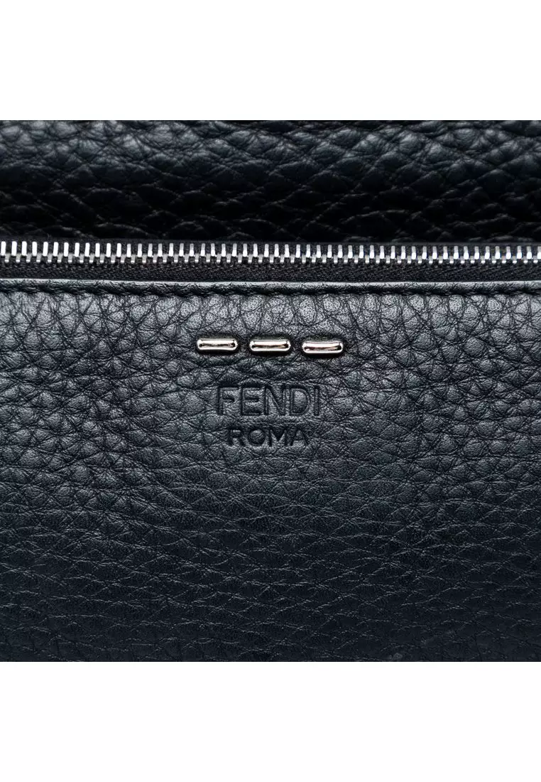 Pre-Loved Fendi Calfskin Ff 1974 Flat Pouch Crossbody